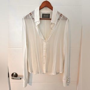 Reformation White Lace Blouse